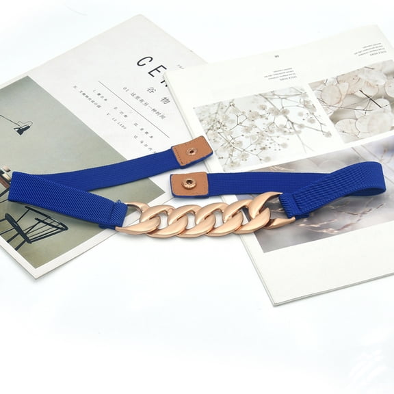 WTXUE Stretch Belt, Buckle Stretch Wide Lady Wide Belt Dress Fashion Women Elastic Waist Belts Belt, 2# Blue