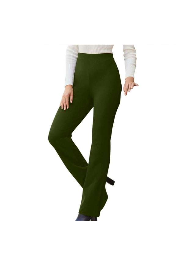 Suit Pants, Womens Trousers Womens Elegant Casual Daily Straight Leg Casual Pants Solid Color Trousers, Slacks Pantalones De Mujer, Olive green