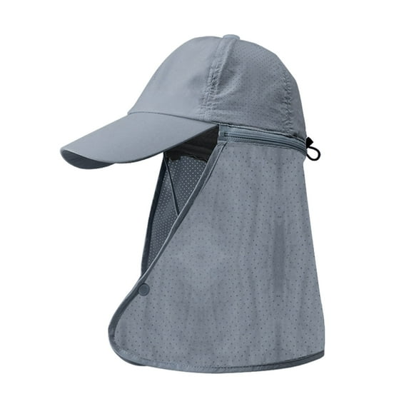 WTXUE Sun Hat, Sun Wide Brim Foldable Outdoor with Shawl Outerwear Accessory, Dark Gray