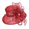 thumbnail image 1 of WTXUE Sun Hats, Women Fascinator Lady Cocktail Tea Party Church Wedding Bridal Flower Hat, 1# Red, 1 of 3