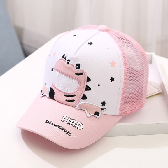 WTXUE Sun Hats for Kids 1PC Hats Baseball Hat Fashion Cap Baseball Dinosaur Kids Girls Boys Embroidered Hat Peaked Cap Baseball Caps | Pink
