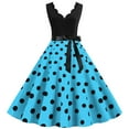 thumbnail image 1 of WTXUE Sundresses for Women, Women Retro Summer Dot Print Sleeveless Casual Evening Party Prom Dress, Blue Dress Women, Blue L, 1 of 9