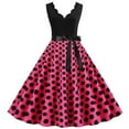 thumbnail image 1 of WTXUE Sundresses for Women, Women Retro Summer Dot Print Sleeveless Casual Evening Party Prom Dress, Pink Dress for Women, Hot Pink M, 1 of 9