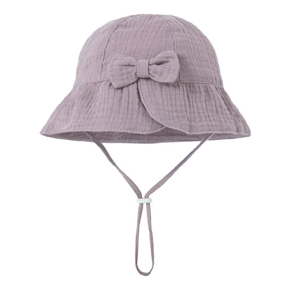 WTXUE Sunhat Baby Solid Color Cotton Bow Sun Hat Basin Hat 0 12 Months, Purple