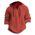 thumbnail image 1 of WTXUE Sweatshirts & Hoodies Long Sleeve, Hooded Shirts for Men Hooded Spring Autumn Cotton Linen Shirt Linen Shirts Solid | Casual for Men Red L, 1 of 10