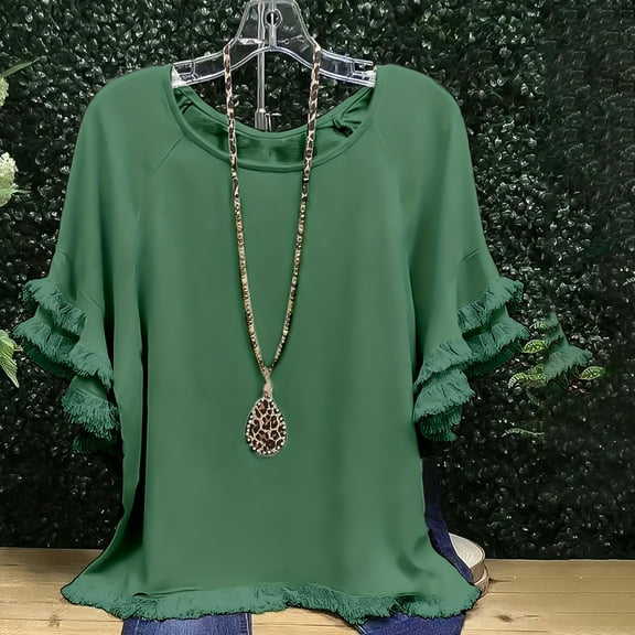 WTXUE T Shirts Oversized Tshirts Womens Plus Size Tops Tunic Short Sleeve Crew Neck Shirts Casual Soft Blouse 1Xl 5Xl T Shirts for Women Loose Fit Womens Tops Casual Tunic Tops Mint Green 3Xl