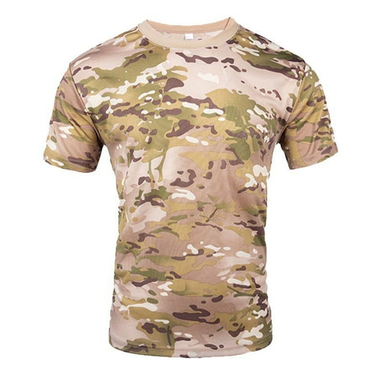 Cotton Short sleeve Camouflage Round neck T-shirt Cotton Short sleeve Camouflage Round neck T-shirt