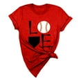 thumbnail image 1 of WTXUE T-Shirts Short Sleeve, Crew Neck Graphic Tees Women's Loose T Shirt Top Shirts for Women Letter Print | Casual for Women Red 3XL, 1 of 5