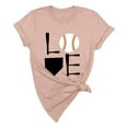 thumbnail image 1 of WTXUE T-Shirts Short Sleeve, Crew Neck Graphic Tees Women's Loose T Shirt Top Shirts for Women Letter Print | Casual for Women Rose Gold 3XL, 1 of 5