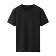 thumbnail image 1 of WTXUE T-Shirts Short Sleeve, Crew Neck Shirts Summer Solid T Shirt Tops Cotton Solid Casual Tops for Men Black 4XL, 1 of 5
