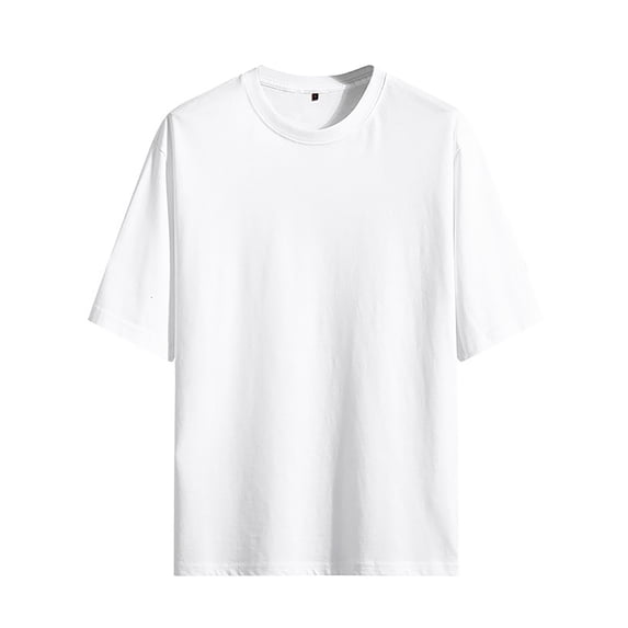 WTXUE T-Shirts Short Sleeve, Crew Neck Shirts Summer Solid T Shirt Tops Cotton Solid Casual Tops for Men White XL