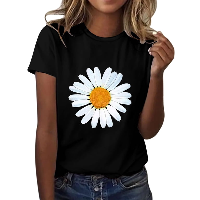 WTXUE T-Shirts Short Sleeve, Crew Neck Shirts for Women Ladies  