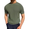 thumbnail image 1 of WTXUE T-Shirts Short Sleeve, Crew Neck Shirts for Men Spring Summer Knit T Shirt Knitted Tops Knit Tops Solid Casual Tops for Men Green S, 1 of 7