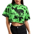 thumbnail image 1 of WTXUE T-Shirts Short Sleeve, Crew Neck Womens Tops Ladies Blouses T Shirts Tie Dy Womens Shirts Tie Dye, Graphic Tees Graphic Tees Crop Tops | Casual for Women Green L, 1 of 9