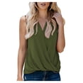 thumbnail image 1 of WTXUE T-Shirts Sleeveless, Round Neck Shirts for Women's Tank Casual Blouse Tunic Solid | Casual for Women Fern Green XL, 1 of 6