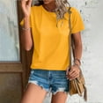 thumbnail image 1 of WTXUE T Shirts for Women Short Sleeve Shirts for Women Womens Workout Tops Oversized T Shirts Loose Fit Crewneck Short Sleeve Top Crop Tops for Women T Shirts for Women Loose Fit Tunic Tops Yellow S, 1 of 5