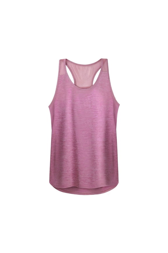 Tank Tops Sleeveless, Scoop Neck Mesh Tank Top Women Racerback Tops Tank Workout Running Shirts Racerback Yoga Patchwork, Activewear for Women Pink/Patchwork L
