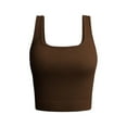 thumbnail image 1 of WTXUE Tank Tops Workout Tank Tops Woman Women'S Solid Color Sleeveless Strip Casual Yoga Running Tops Undershirt Sleeveless Tank Tops for Women Square Neck Tops Crop Tank Tops for Women Coffee S, 1 of 3