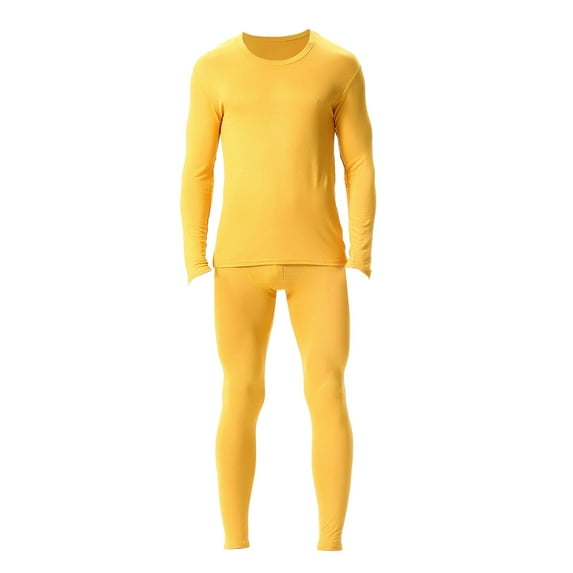 WTXUE Thermal Underwear Set Lined Long Thermal Underwear Base Layer Set for Cold Winter Relaxed Fit Pant Suits (Men's) Size 4XL