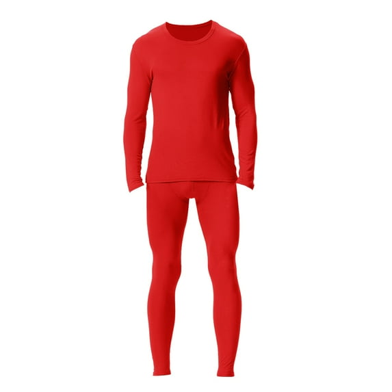 WTXUE Thermal Underwear Set Lined Long Thermal Underwear Base Layer Set for Cold Winter Relaxed Fit Pant Suits (Men's) Size XXL