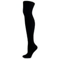 thumbnail image 1 of WTXUE Thigh High Socks, Socks for Women, Adult Women Knitting Solid Color Knee-High Socks Cotton Fashion Long Stockings, Black Stockings, Warm Socks, 1# Black, 1 of 2