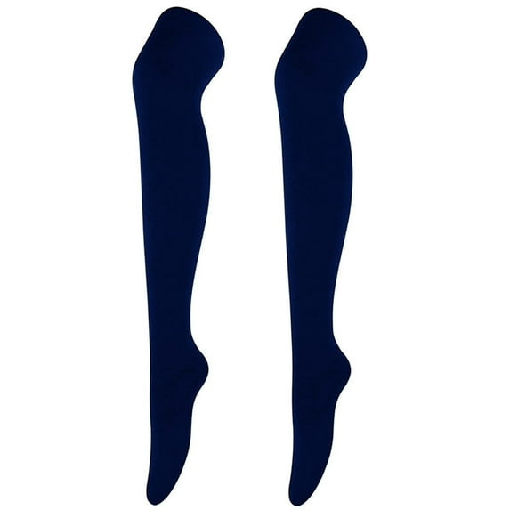 WTXUE Thigh High Socks, Socks for Women, 1 Pairs Women's Fashion Solid Color Over The Knee Long Socks High Socks, Black Stockings for Women, 1# Navy