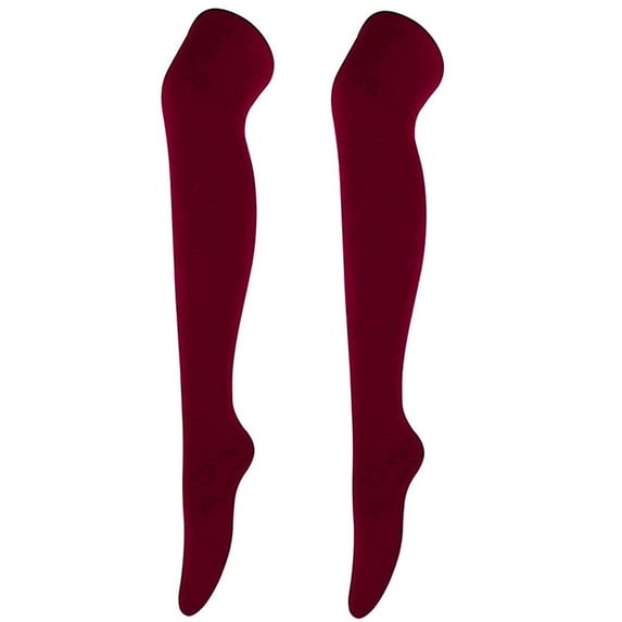 WTXUE Thigh High Socks, Socks for Women, 1 Pairs Women's Fashion Solid Color Over The Knee Long Socks High Socks, Black Stockings for Women, 1# Red