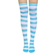 thumbnail image 1 of WTXUE Thigh High Socks, Socks for Women, Women Knee High Socks Striped Women's Long Socks Harajuku for Girls Plus Size Stockings, Warm Socks, Blue, 1 of 8