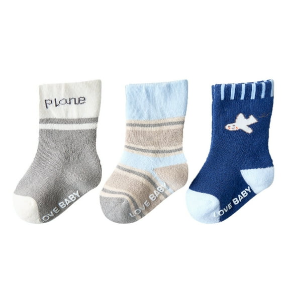 WTXUE Toddler Socks, Warm Socks, High Socks Toddlers Boys Girls Winter Thick Warm Heavy Thermal Cozy Crew Boot Socks 3 Pairs, Size XS