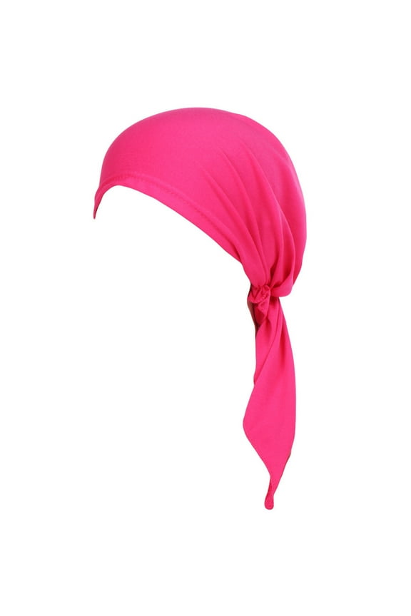 Turban, Turban Cap Wrap Hat Muslim Cap Hair Women Scarf Loss Stretch Head Baseball Caps, headwraps for women, Hijab, Hot Pink