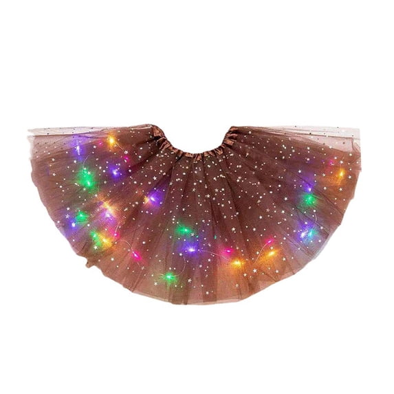WTXUE Tutu Skirts Fluffy Ballet Dress Up Costume for Party Layered Ballet Tulle Skirts Layered Sparkly Skirts for Carnival Festival Costume Party Mardi Gras Women Tutu Skirt Coffee One Size