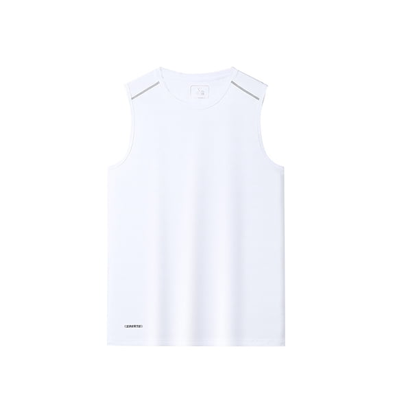 WTXUE Undershirts Sleeveless, Crew Neck Shirts for Men Oversized Loose Fitting Wicking Sweatshirt Qui Cotton Solid, Big and Tall Shirts Muscle Shirts | Activewear for Men White L