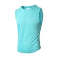 thumbnail image 1 of WTXUE Undershirts Sleeveless, Crew Neck Shirts for Men Spring Summer Pullover Undershirt Mesh Breathable Undershirt Solid | Athleisure for Men Sky Blue S, 1 of 4