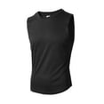 thumbnail image 1 of WTXUE Undershirts Sleeveless, Crew Neck Shirts for Men Spring Summer Pullover Undershirt Mesh Breathable Undershirt Solid | Athleisure for Men Black L, 1 of 4