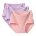 thumbnail image 1 of WTXUE Underwear Women Pack, 3PC Women's Plus Size Briefs XL 6XL High Waisted Briefs Ladies Underwear Full Coverage Underwear Cotton Panties for Women (Pink, 6XL), 1 of 8