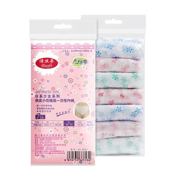 WTXUE Underwear Women Pack | Pc Box Briefs Underwear 7 Disposable Travel Cotton 1 Women | Ladies Panties 7-Pack XL