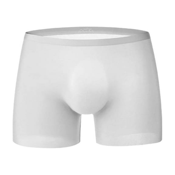 WTXUE Underwear for Men Pack | Boxer Briefs Underpants Seamless 3D Mens Breathable Briefs Ice Boxer Silk | 1 Piece Gray XL