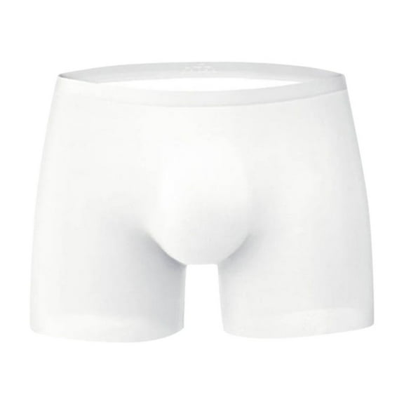 WTXUE Underwear for Men Pack | Boxer Briefs Underpants Seamless 3D Mens Breathable Briefs Ice Boxer Silk | 1 Piece White L