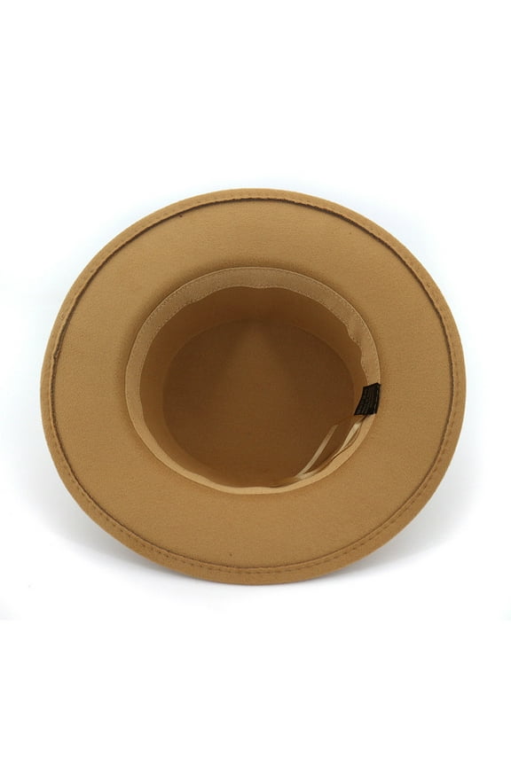 Unisex Wide Brim Wool Belt Flat Top Fedora Hat Party Church Hats Cap Classic Fit Hats (Men's)