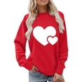 thumbnail image 1 of WTXUE Valentine Day Sweatshirts for Women Love Heart Printed Sweatshirts Graphic Tunic Sweatshirts Crewneck Sweatshirt Fall Sweatshirts Athletic Sweatshirts Thick Sweatshirts Red Xl, 1 of 5