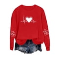 thumbnail image 1 of WTXUE Valentine Love Heart Graphic Print Crewneck Long Sleeve Pullover Shirts Thick Sweatshirts Plus Size Sweatshirts Graphic Sweatshirts Athletic Sweatshirts Valentines Day Outfit Red Xl, 1 of 3