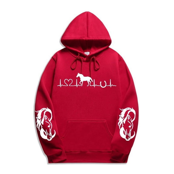 WTXUE Valentines Day Heart Print Tops Horse Lover Heart Graphic Print Crewneck Long Sleeve Pullover Hoodies Plus Size Sweatshirts Baggy Sweatshirt Fashion Sweatshirts Trendy Sweatshirts Red 5Xl