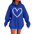thumbnail image 1 of WTXUE Valentines Day Hoodies Sweatshirts Oversized Pullover Cute Heart Sweatshirts Long Sleeve Tops Fashion Casual Loose Tops with Pockets Trendy Outfits Blue Xxl, 1 of 4