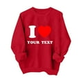 thumbnail image 1 of WTXUE Valentines Day Tops for Women Love Heart Graphic Print Long Sleeve Crewneck Shirts Warm Sweatshirt Plus Size Sweatshirts Tunic Sweatshirts Fall Heart Printed Sweatshirts Blue L, 1 of 4