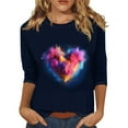 thumbnail image 1 of WTXUE Valentines Tops for Women Love Heart Graphic Tee 3/4 Sleeve Business Casual Tops Summer Tops Breathable Shirts Basic Tops Trendy Tops Loose Fit Blouses Tshirts Grey Xxl, 1 of 5