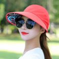 thumbnail image 1 of WTXUE Visor Hats for Women Bald Cap Women's Spring And Summer Fashion Top Line Large Edge Sunshade Hat Tennis Hats Ponytail Hat Wide Brim Sun Hat Watermelon Red One Size, 1 of 9
