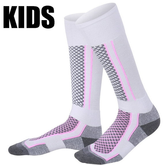 WTXUE Warm Socks 1 Pair Athletic Compression Socks Socks Socks Snow Ski Ski Walking Women/Men/Kids Winter Snow Sports Thermal Long Socks | Pink