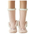 thumbnail image 1 of WTXUE Warm Socks, Women's Cartoon Floor Socks Thickened Warm Sleep Socks Slippers Cute Cartoon Socks, 5# Pink, 1 of 1