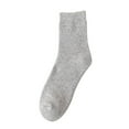 thumbnail image 1 of WTXUE Warm Socks, Womens Socks In Autumn and Winter Plus Velvet Padded Warm Towel Socks Solid Color Ladies Long Cotton Socks Gifts for Women, 1# Grey, 1 of 5