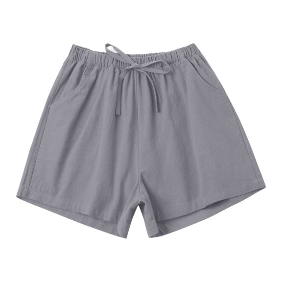 WTXUE Wide Leg Pants, Bell Bottoms Cotton And Linen Shorts for Women To Wear Thin A-Line Wide-Legged High-Waisted Slim Large Size Loose Casual Shorts, Linen Pants Women Slacks, Grey1